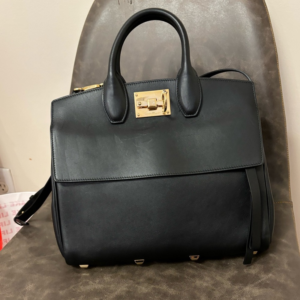 Salvatore Ferragamo The Studio Leather Satchel
